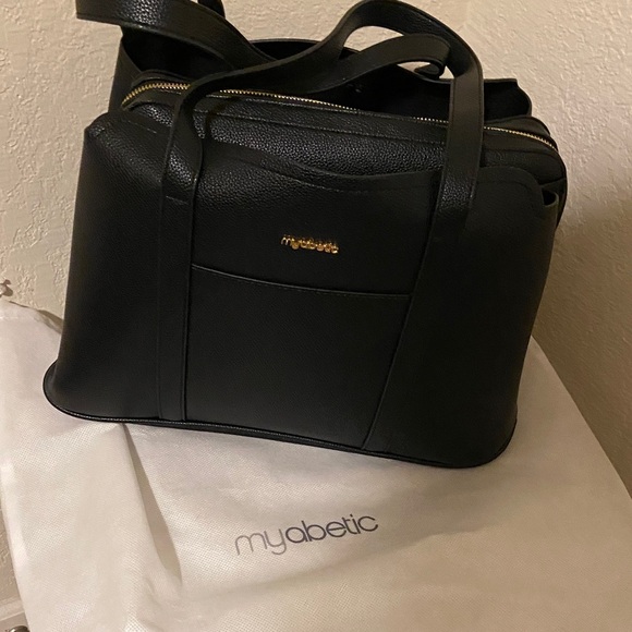 Handbags - Myabetic Black Leather Handbag